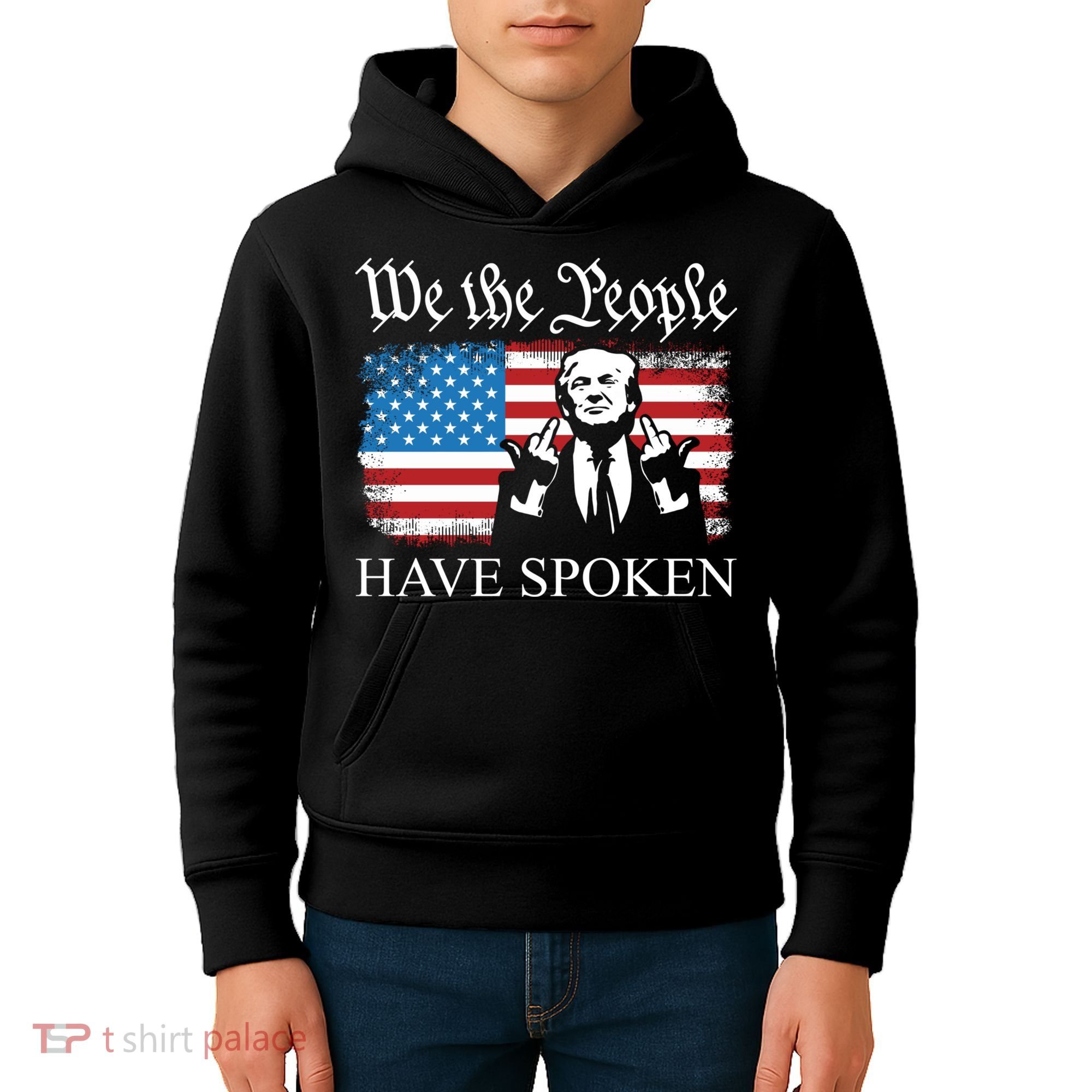 We The People Have Spoken Trump Flag Maga Patriot Statement Kids Hoodie