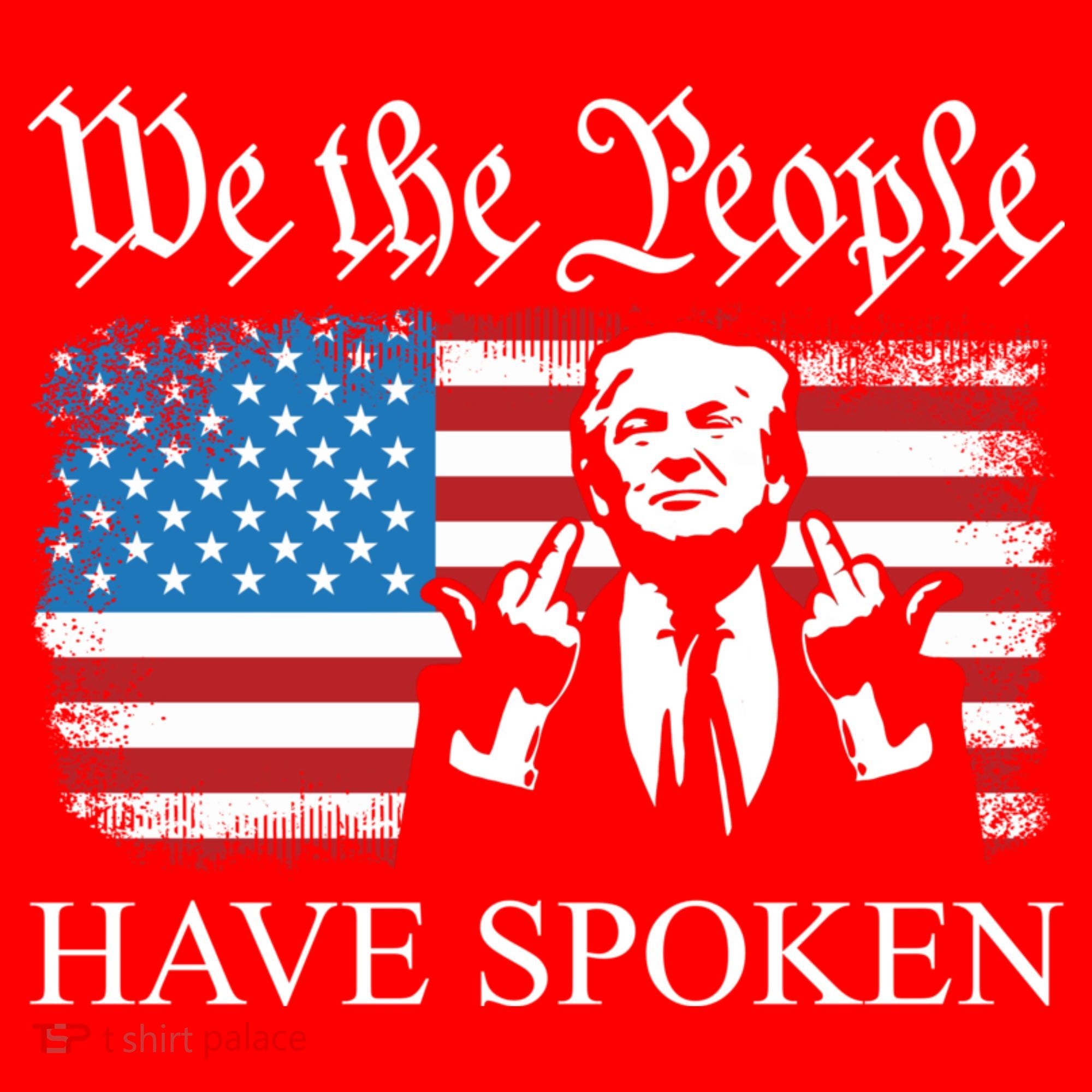 We The People Have Spoken Trump Flag Maga Patriot Statement Santa Hat