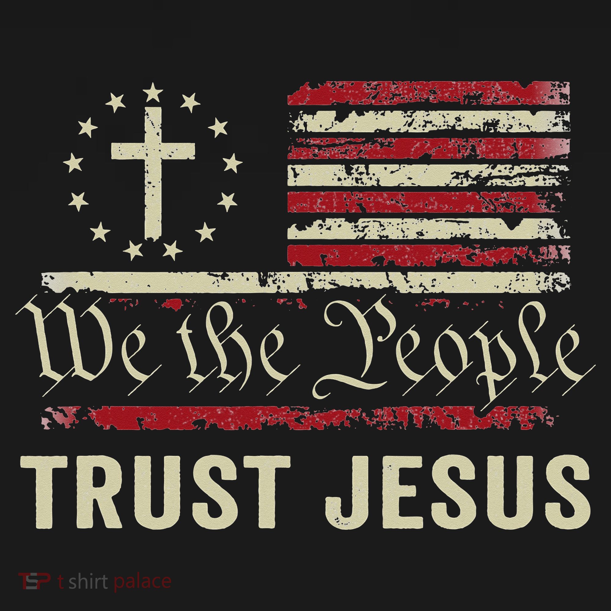 We The People Trust Jesus USA Flag Christian Patriotic Hoodie