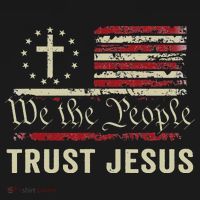 We The People Trust Jesus USA Flag Christian Patriotic Women's Hoodie thumb 2