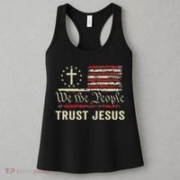 We The People Trust Jesus USA Flag Christian Patriotic Women's Tank Top thumb 3