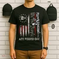 We the People Are Pissed Off Vintage US America Flag Guns T-Shirt thumb 6