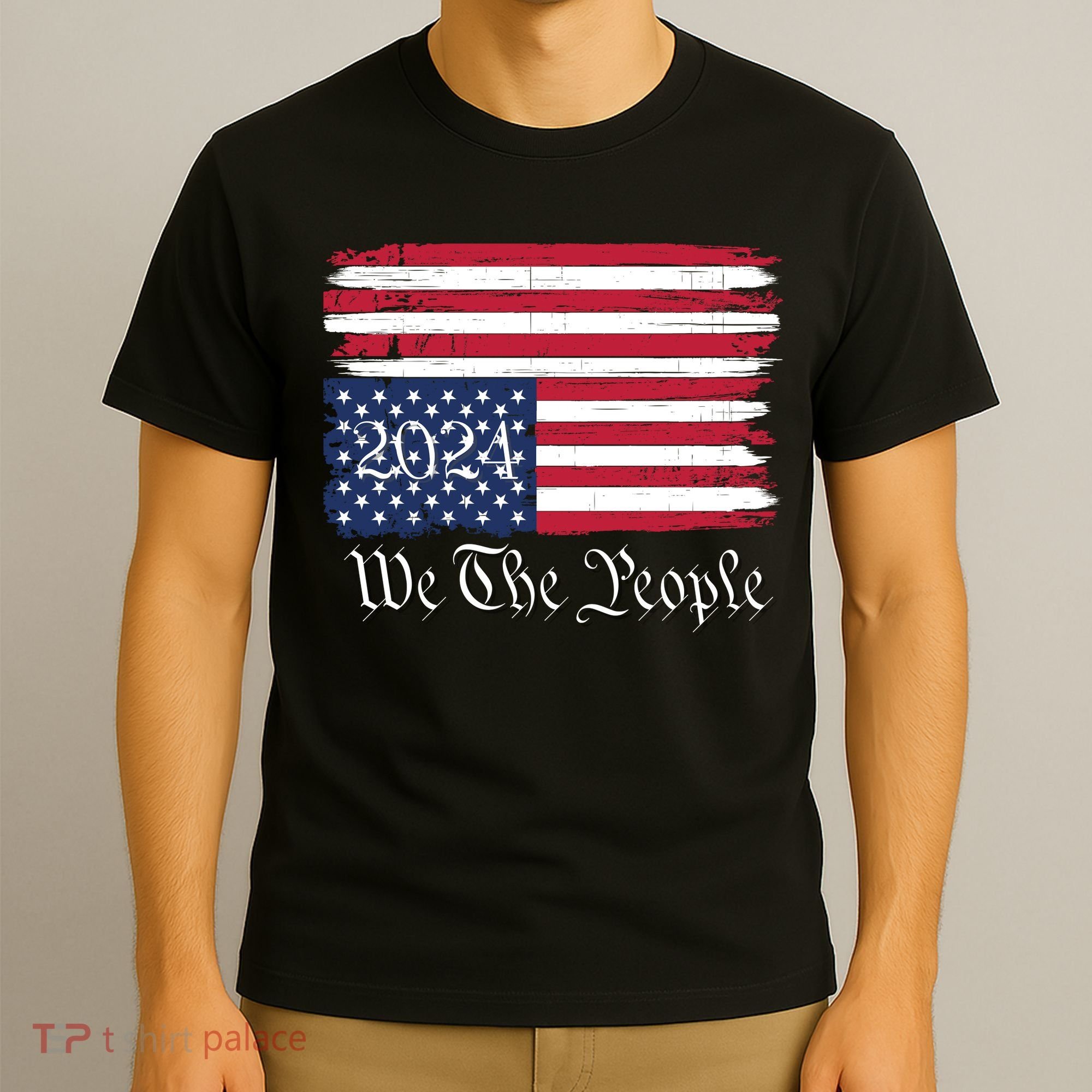 We The People 2024 Distressed Usa Flag Save Our Republic Save Our Constitution T-Shirt