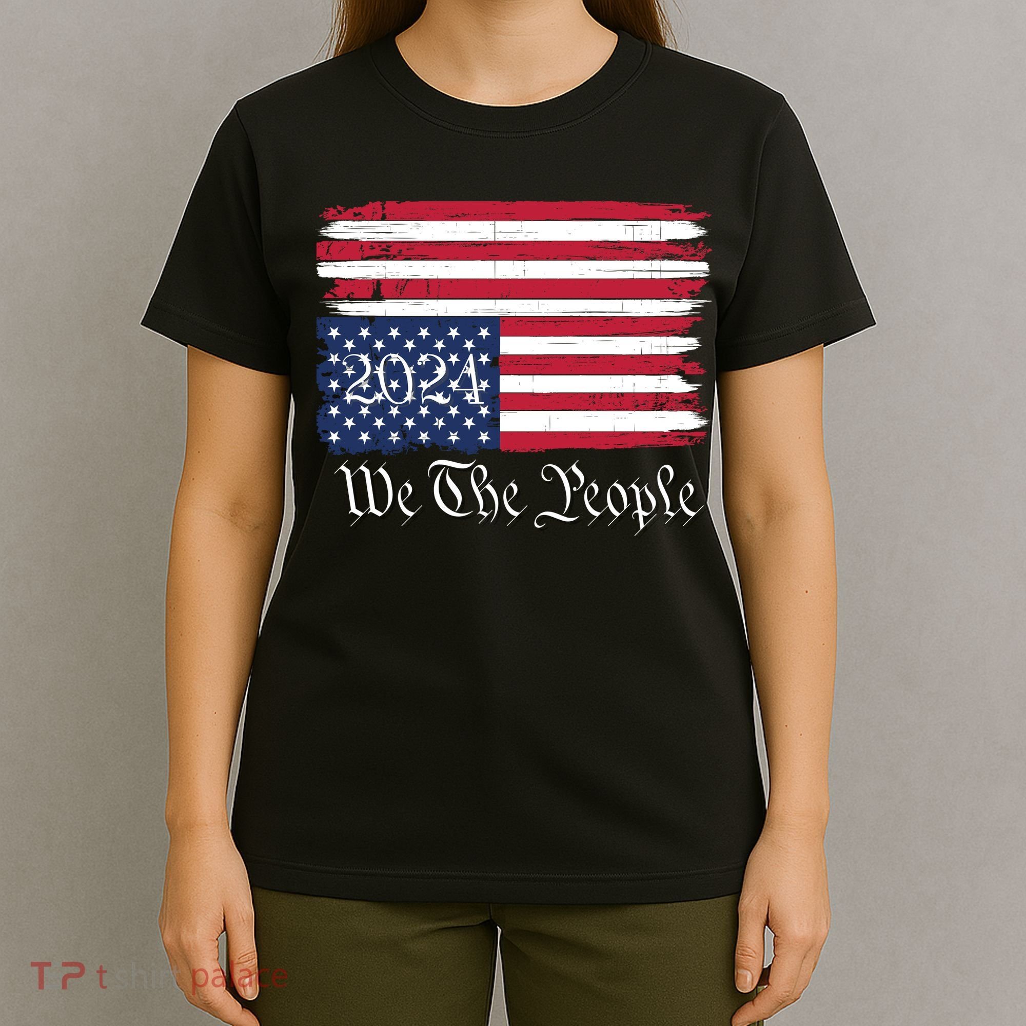 We The People 2024 Distressed Usa Flag Save Our Republic Save Our Constitution T-Shirt