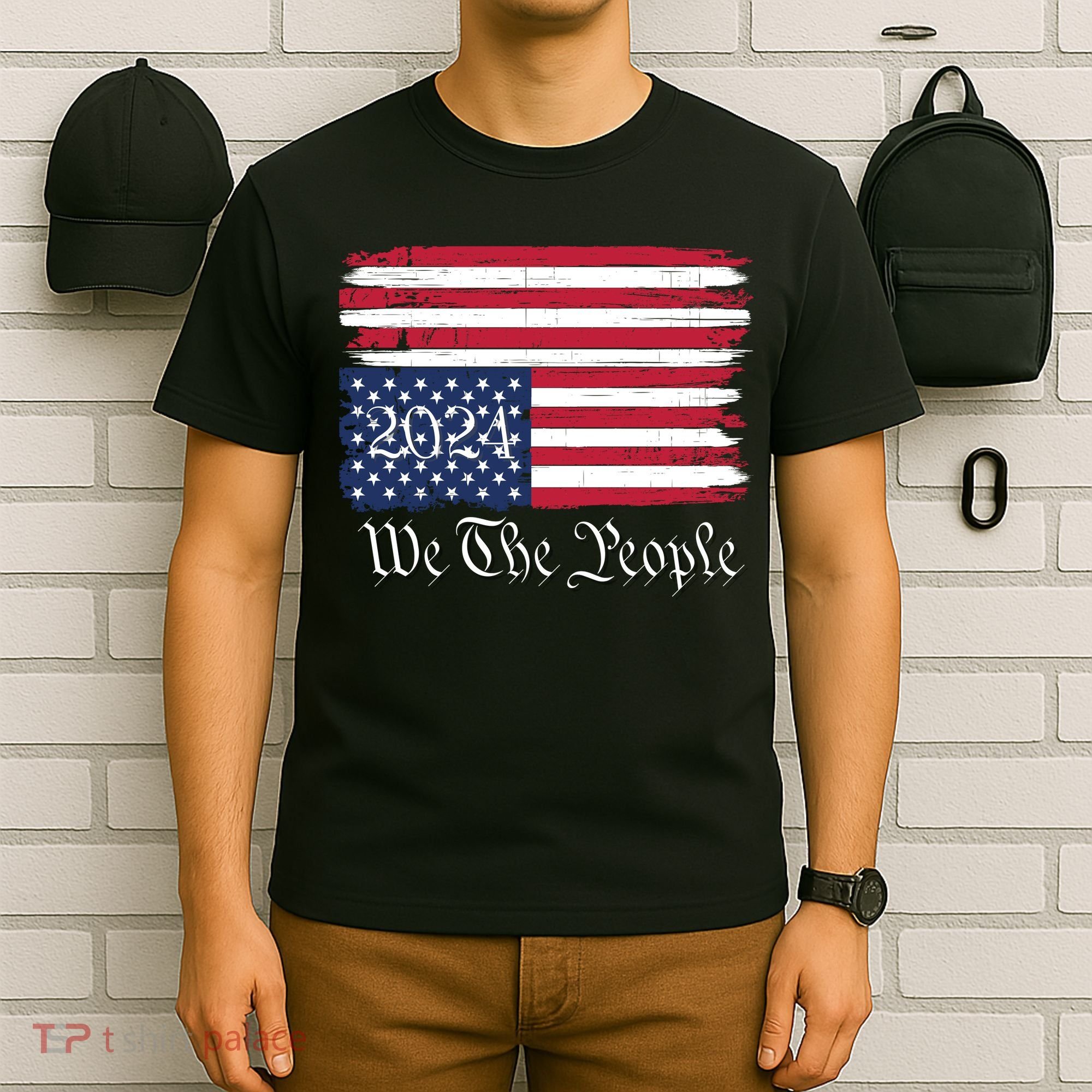 We The People 2024 Distressed Usa Flag Save Our Republic Save Our Constitution T-Shirt