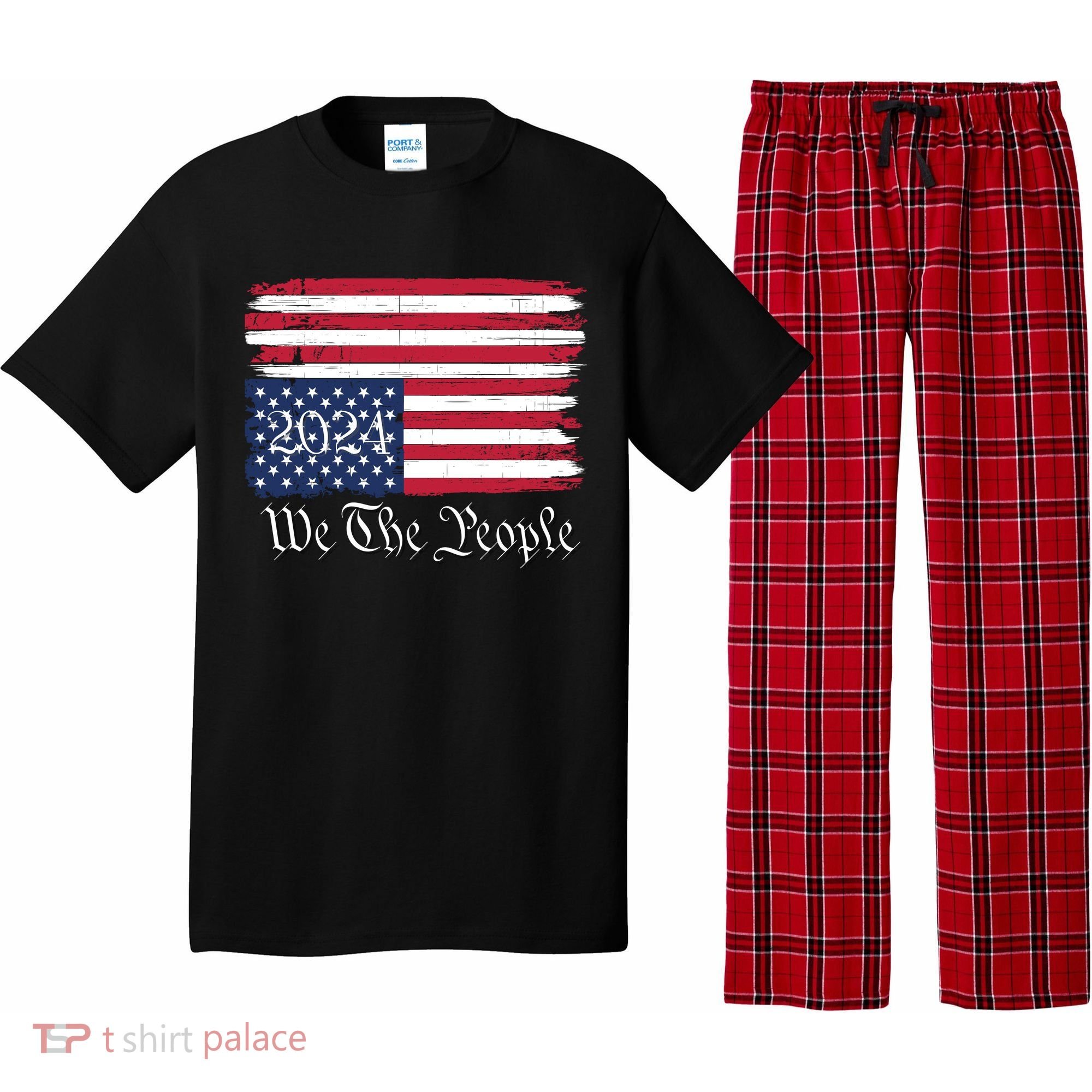 We The People 2024 Distressed Usa Flag Save Our Republic Save Our Constitution Pajama Set