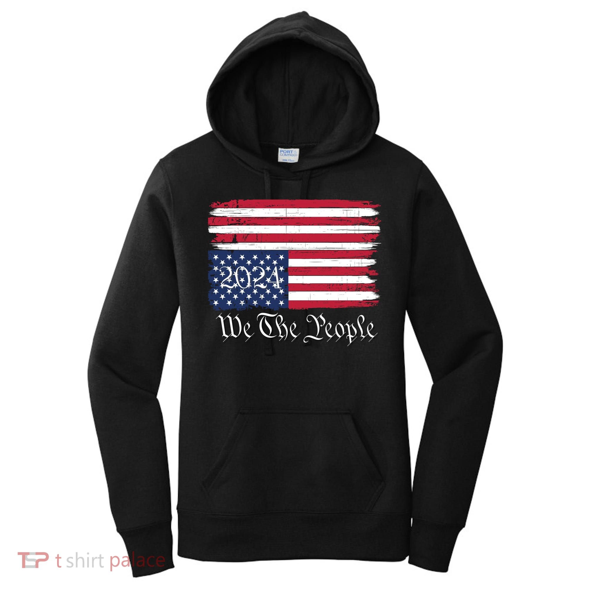 We The People 2024 Distressed Usa Flag Save Our Republic Save Our Constitution Women's Hoodie
