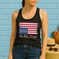 We The People 2024 Distressed Usa Flag Save Our Republic Save Our Constitution Women's Tank Top thumb 2