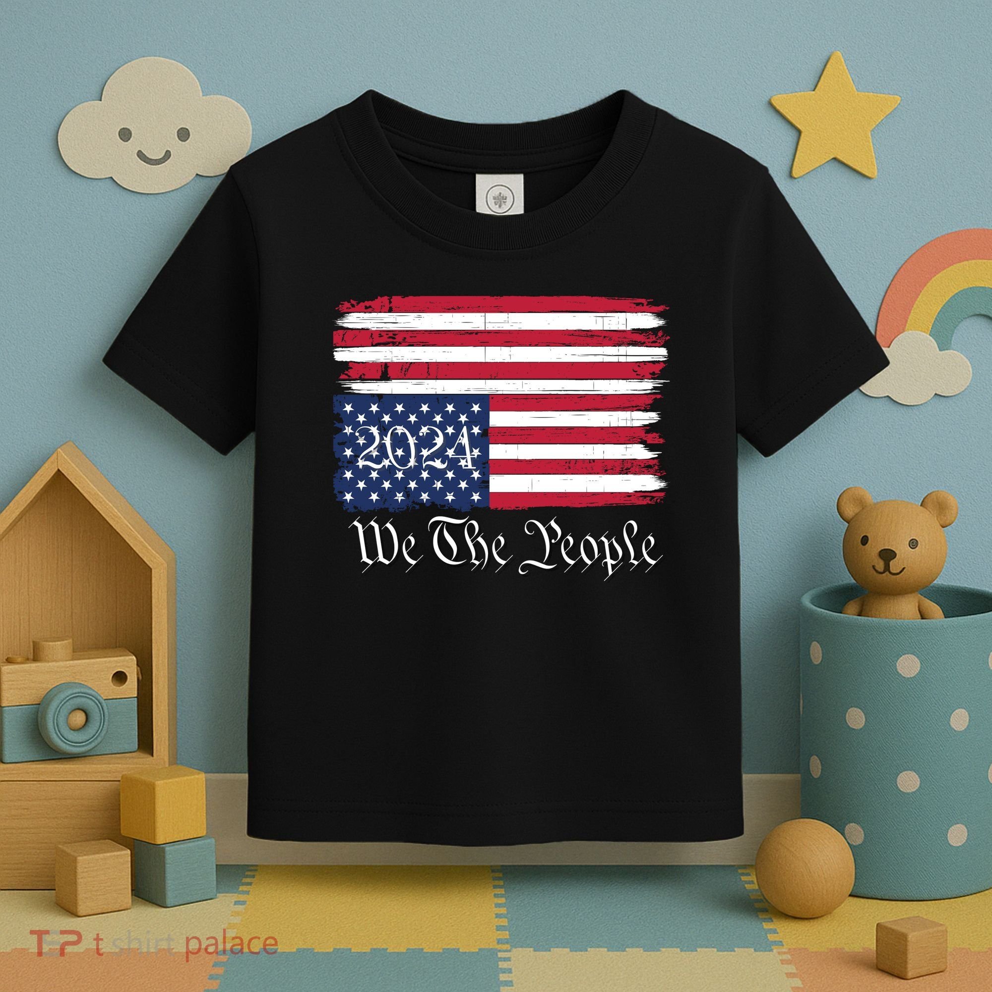 We The People 2024 Distressed Usa Flag Save Our Republic Save Our Constitution Toddler T-Shirt