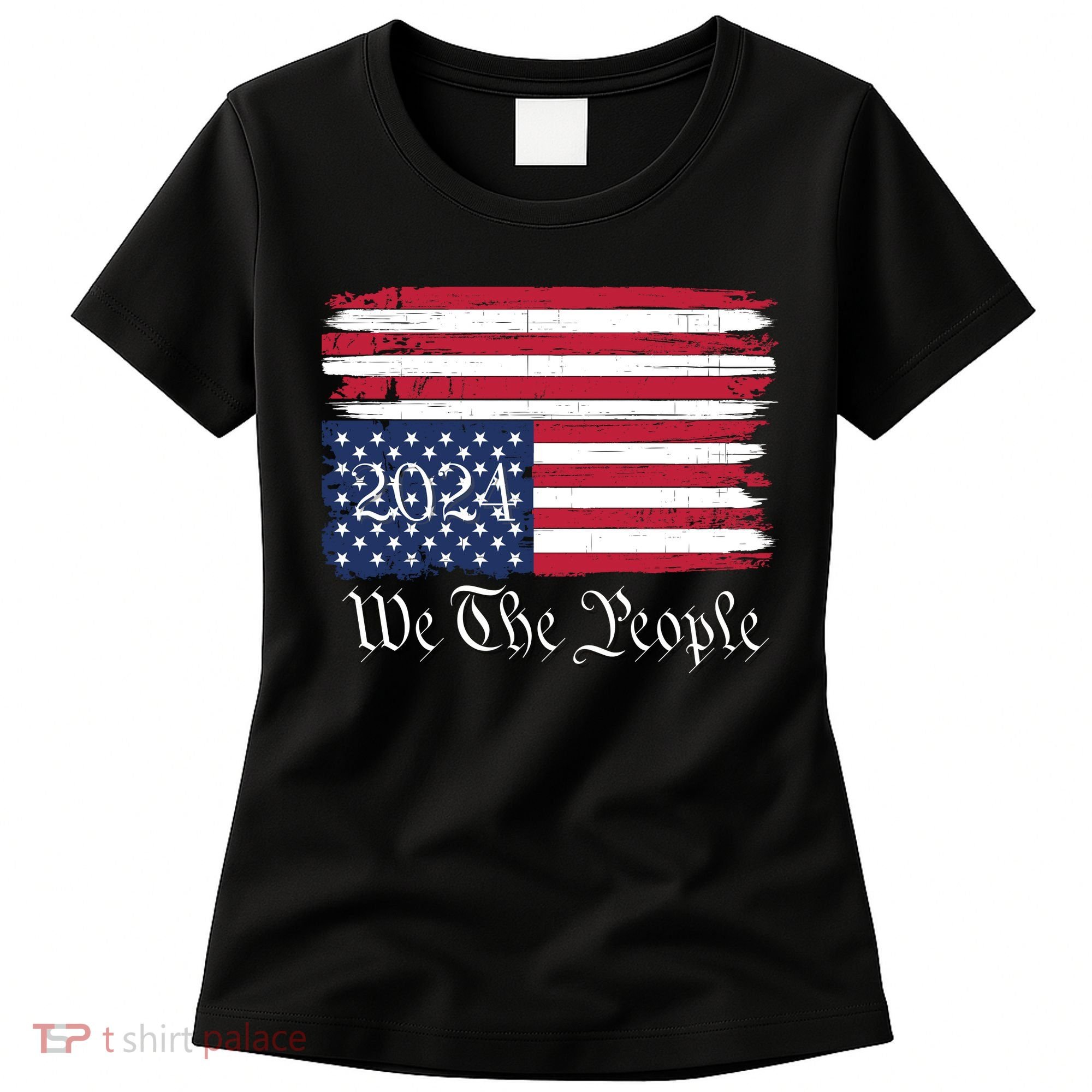 We The People 2024 Distressed Usa Flag Save Our Republic Save Our Constitution Women's T-Shirt
