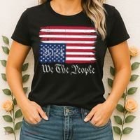 We The People 2024 Distressed Usa Flag Save Our Republic Save Our Constitution Women's T-Shirt thumb 2