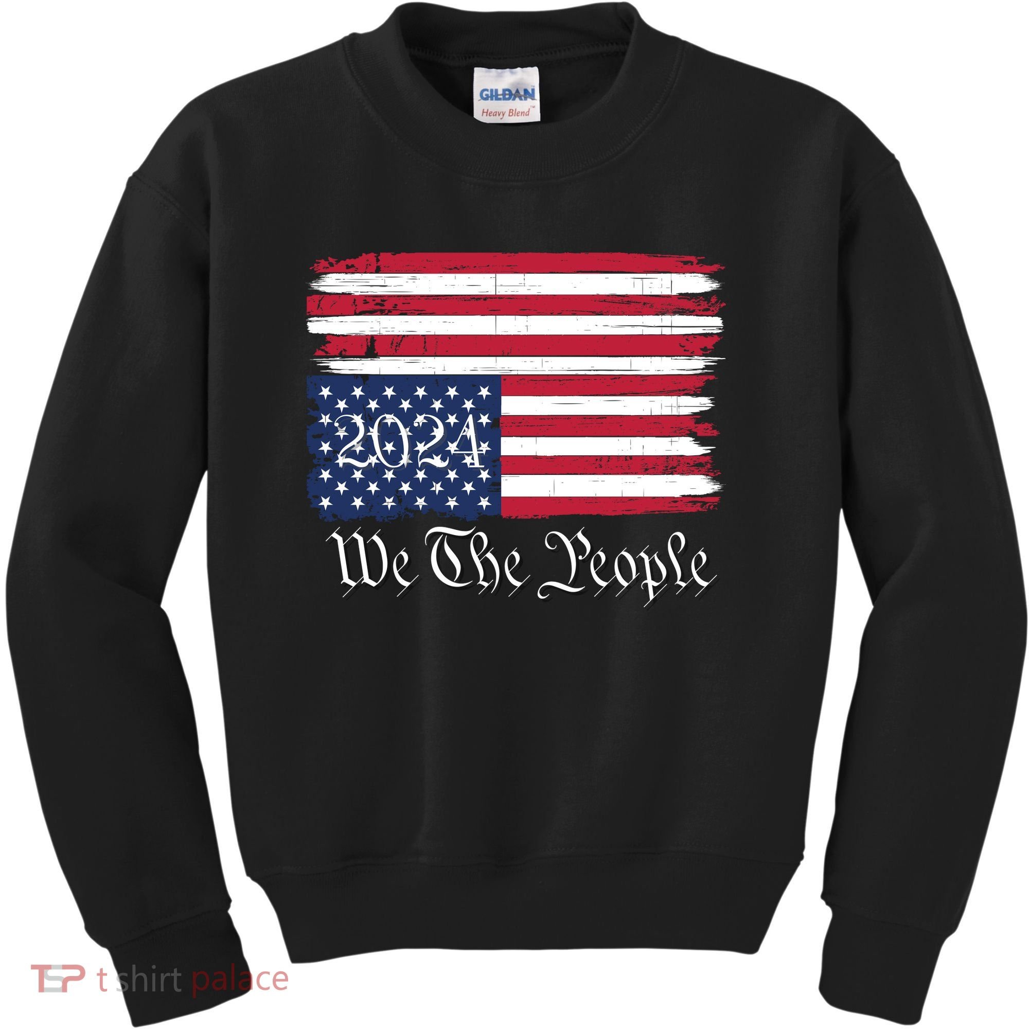 We The People 2024 Distressed Usa Flag Save Our Republic Save Our Constitution Kids Sweatshirt