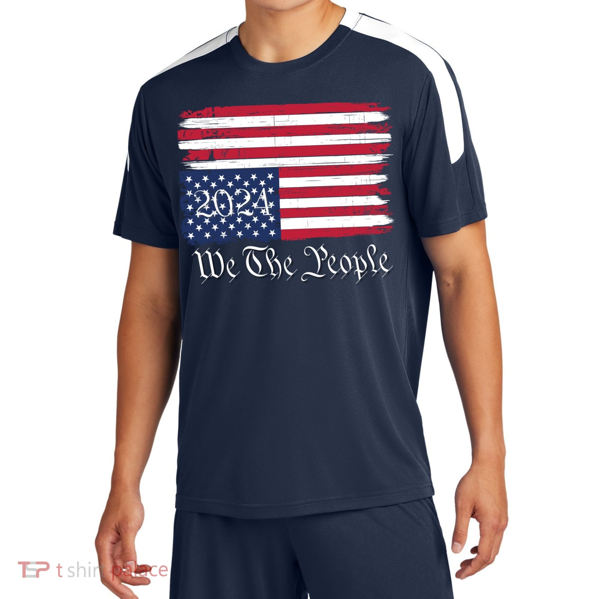 We The People 2024 Distressed Usa Flag Save Our Republic Save Our Constitution Sport-Tek Competitor United Soccer Jersey