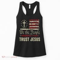 We The People Trust Jesus USA Flag Christian Patriotic Women's Tank Top thumb 0
