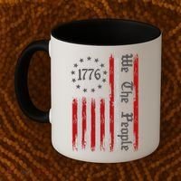 We The People 1776 Distressed USA American Flag Coffee Mug thumb 2
