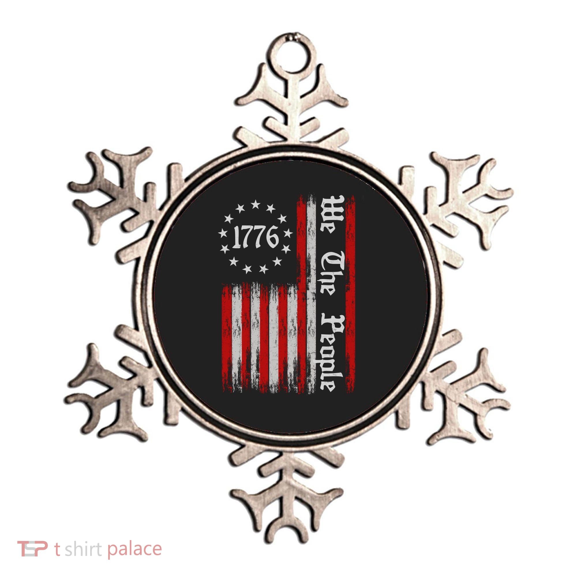 We The People 1776 Distressed USA American Flag Ornament