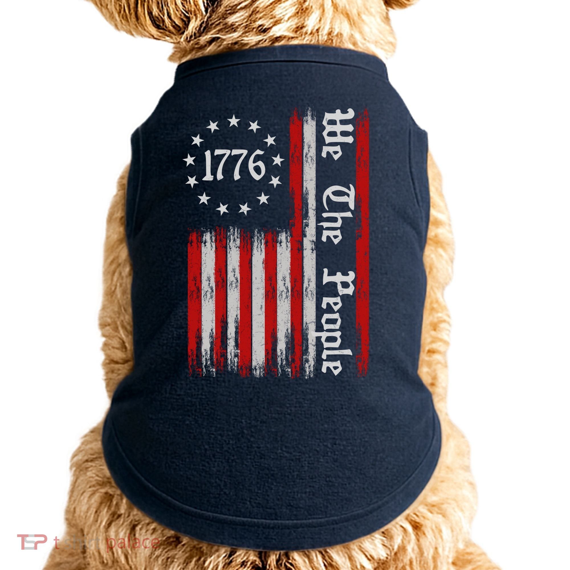 We The People 1776 Distressed USA American Flag Doggie Tank