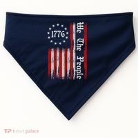 We The People 1776 Distressed USA American Flag USA-Made Doggie Bandana thumb 0