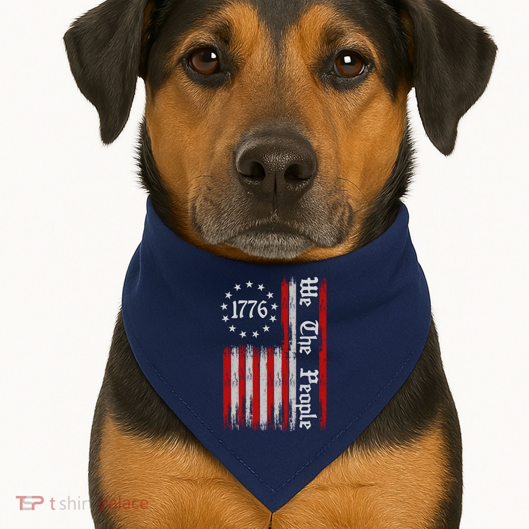 We The People 1776 Distressed USA American Flag USA-Made Doggie Bandana