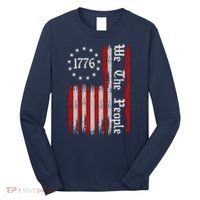 We The People 1776 Distressed USA American Flag Long Sleeve Shirt thumb 0