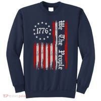 We The People 1776 Distressed USA American Flag Sweatshirt thumb 0