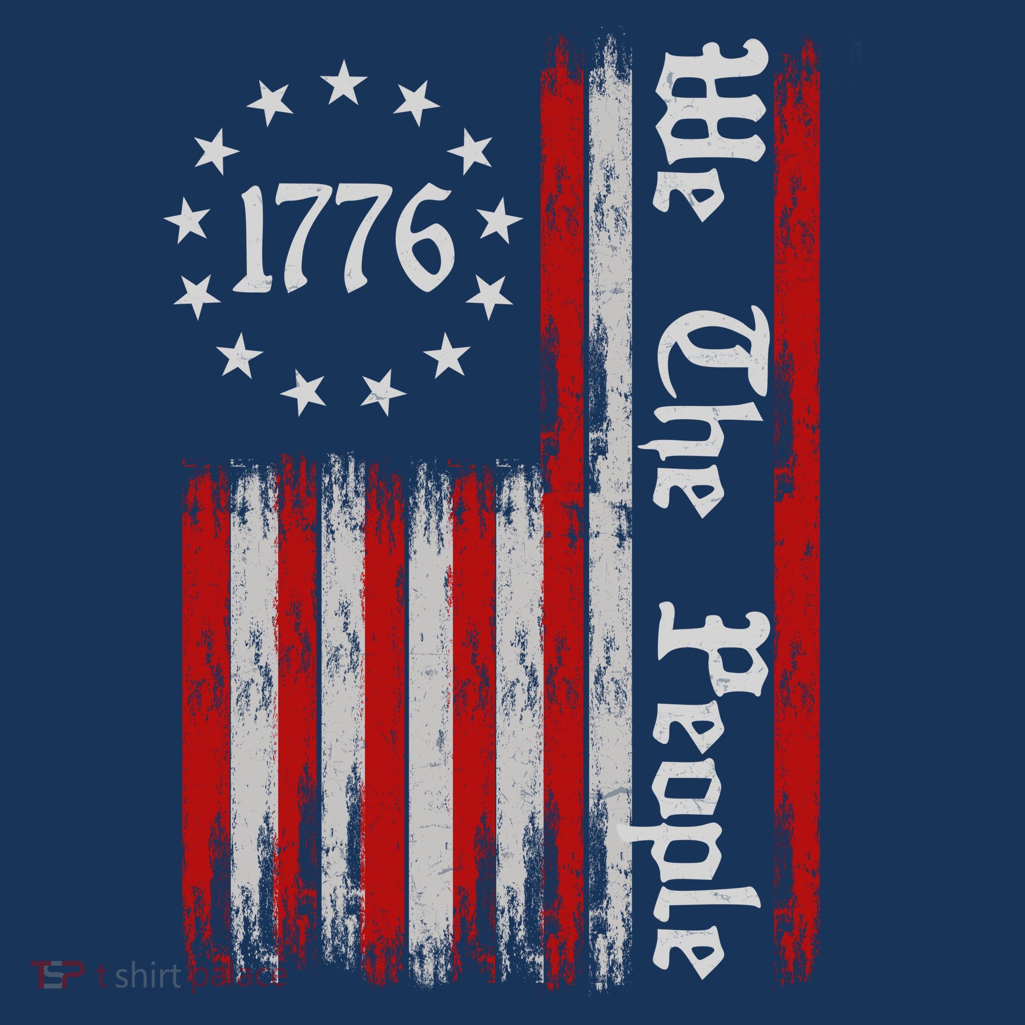 We The People 1776 Distressed USA American Flag T-Shirt