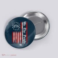 We The People 1776 Distressed USA American Flag Button thumb 0