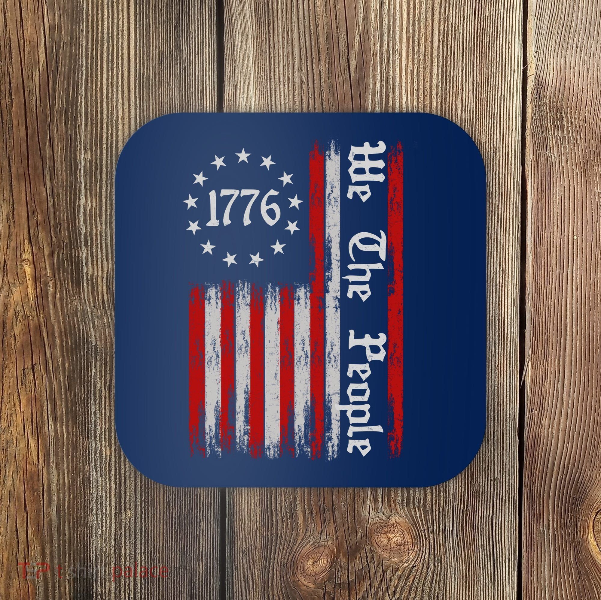 We The People 1776 Distressed USA American Flag Coaster
