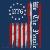 We The People 1776 Distressed USA American Flag Women's Hoodie thumb 2