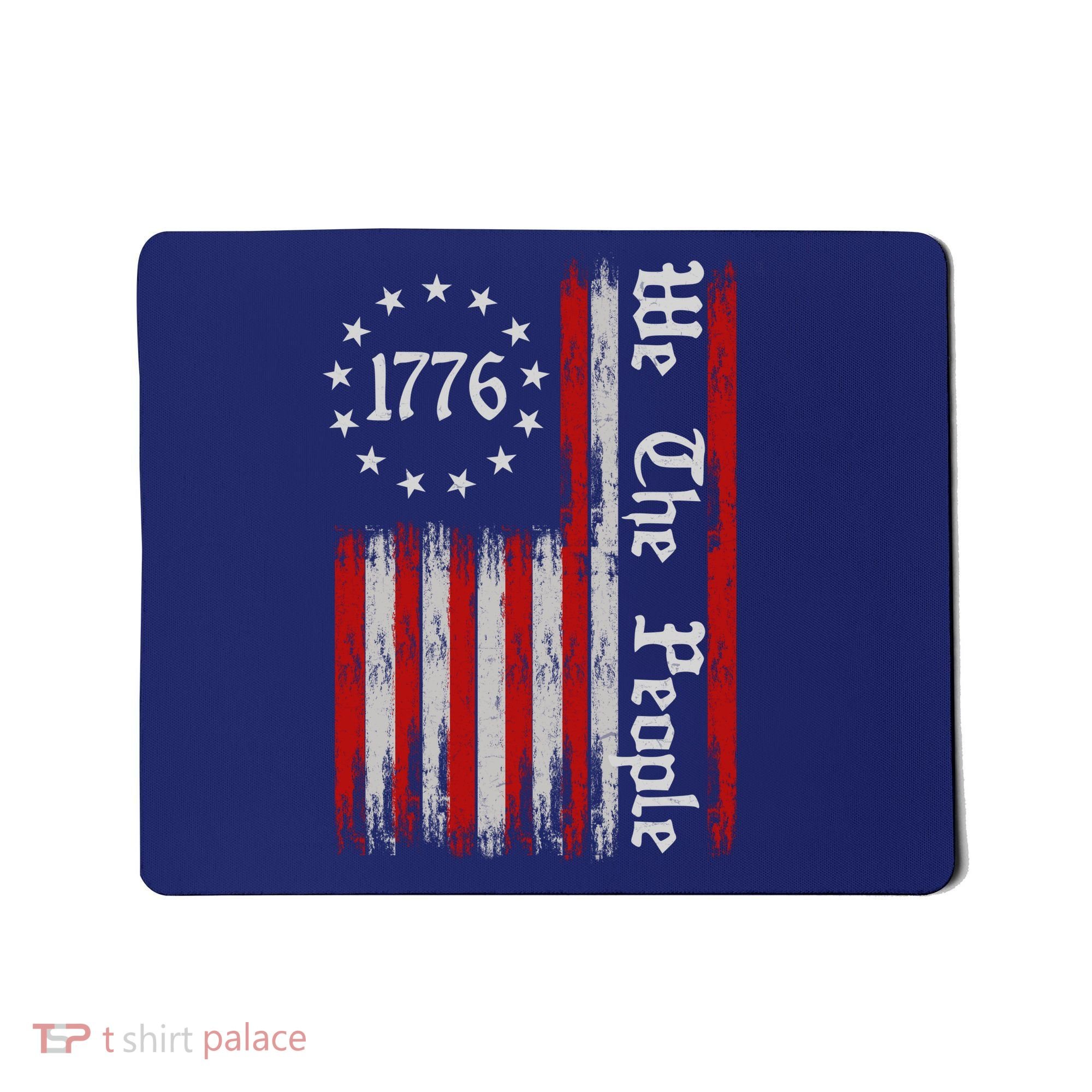 We The People 1776 Distressed USA American Flag Mousepad