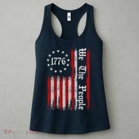 We The People 1776 Distressed USA American Flag Women's Tank Top thumb 3