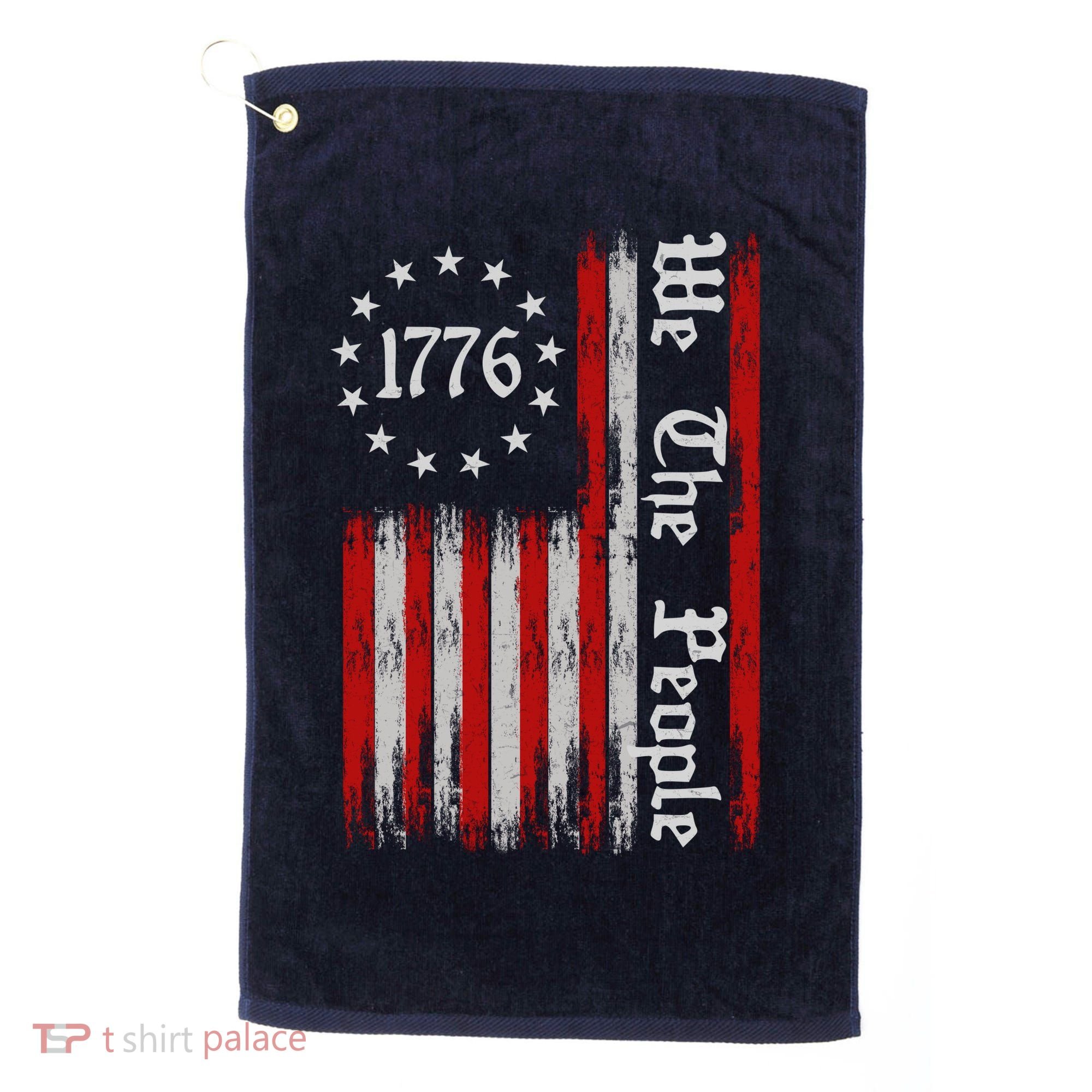 We The People 1776 Distressed USA American Flag Golf Towel