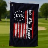 We The People 1776 Distressed USA American Flag Golf Towel thumb 1