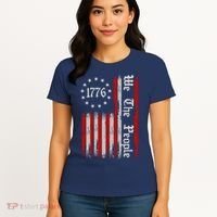 We The People 1776 Distressed USA American Flag Women's T-Shirt thumb 4