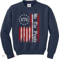 We The People 1776 Distressed USA American Flag Kids Sweatshirt thumb 0