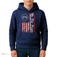 We The People 1776 Distressed USA American Flag Kids Hoodie thumb 4