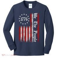 We The People 1776 Distressed USA American Flag Kids Long Sleeve Shirt thumb 0