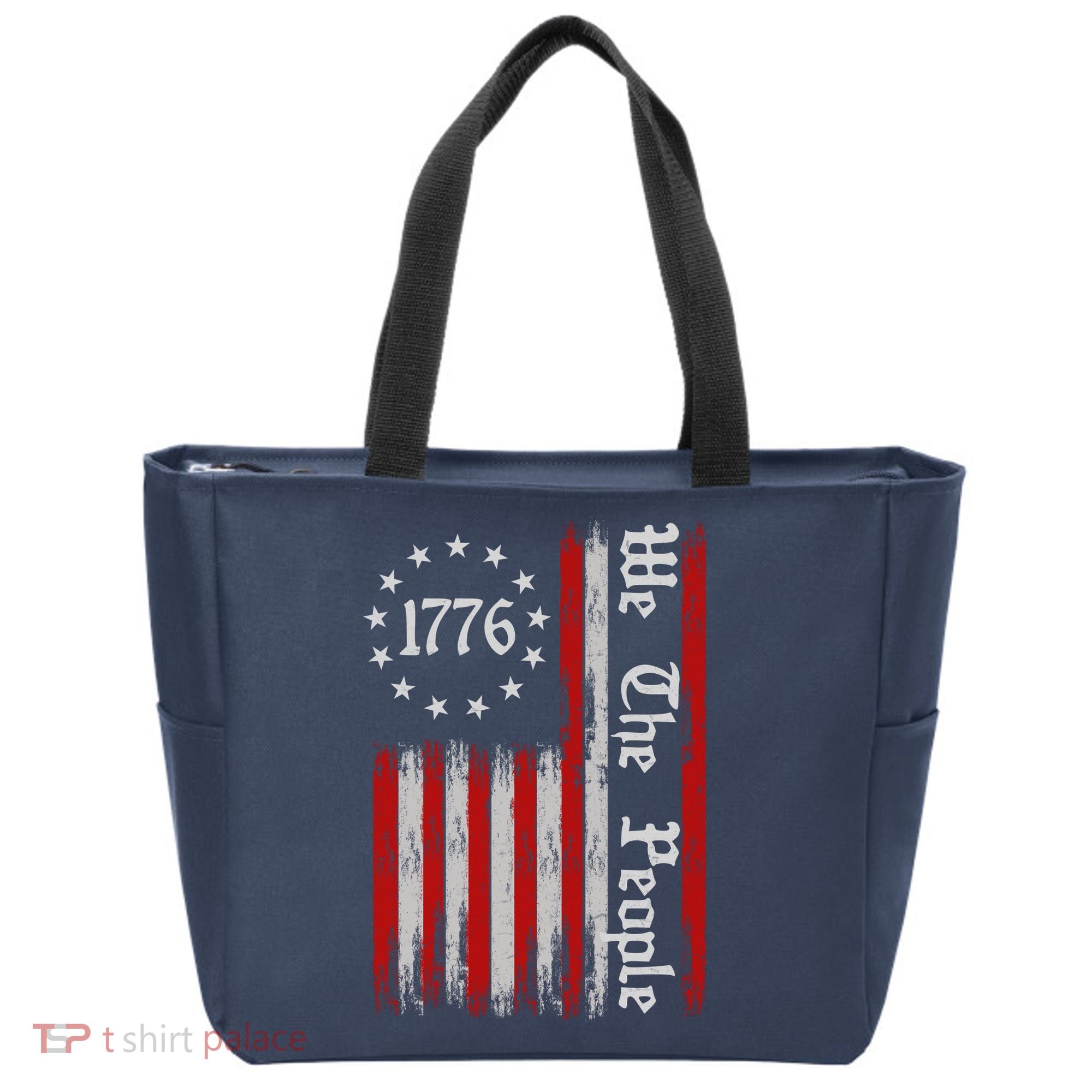 We The People 1776 Distressed USA American Flag Tote Bag