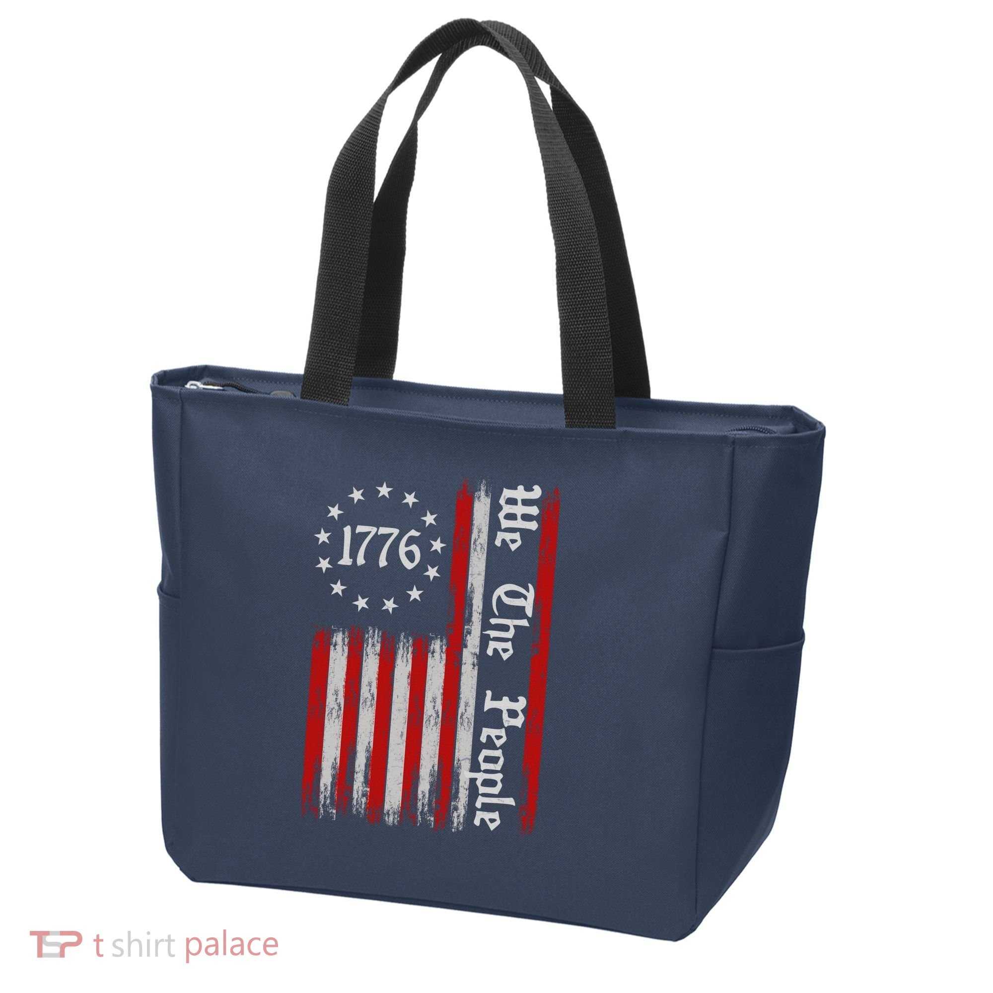 We The People 1776 Distressed USA American Flag Tote Bag