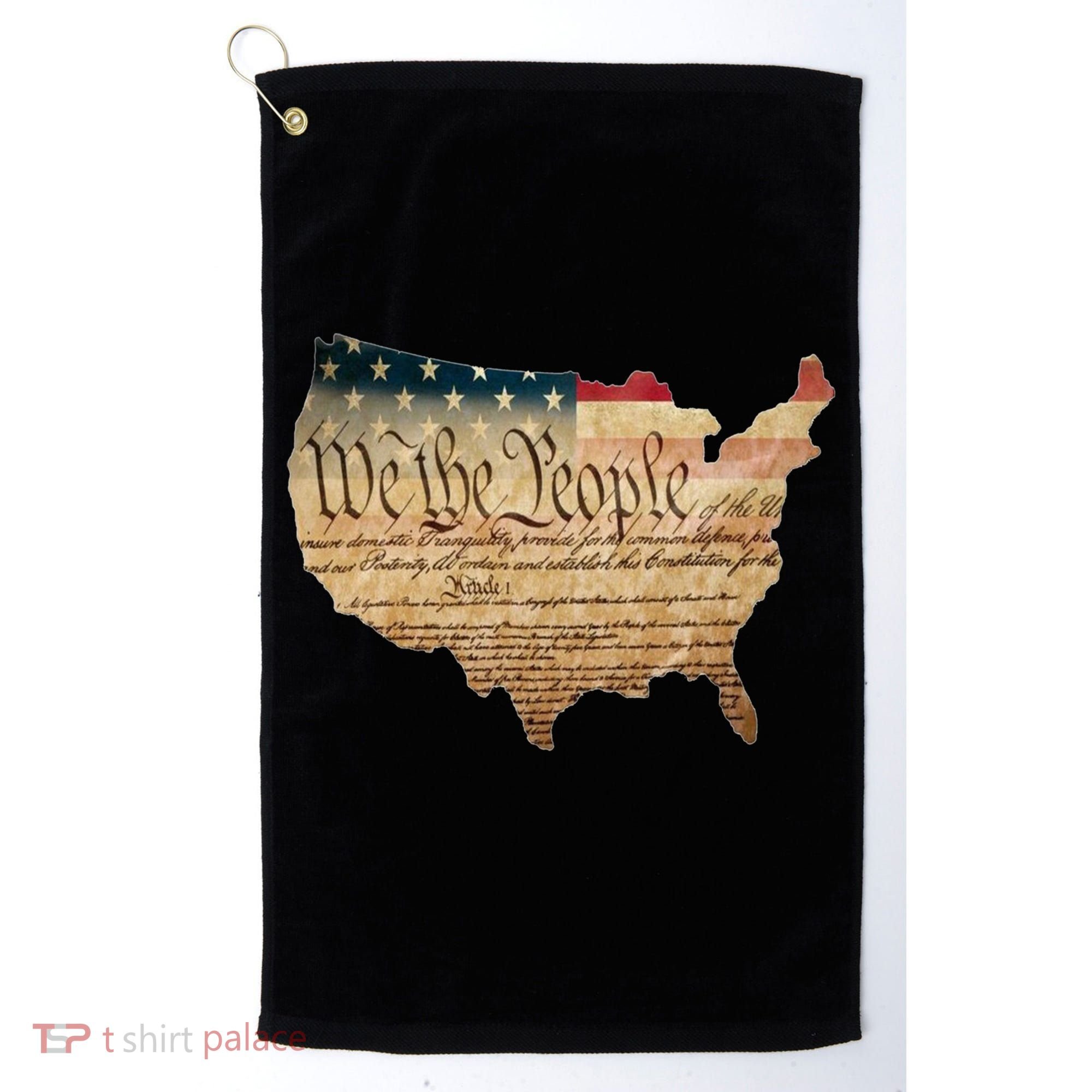 We The People Constitution Usa Flag 2nd Adt Gun Rights Gift Golf Towel
