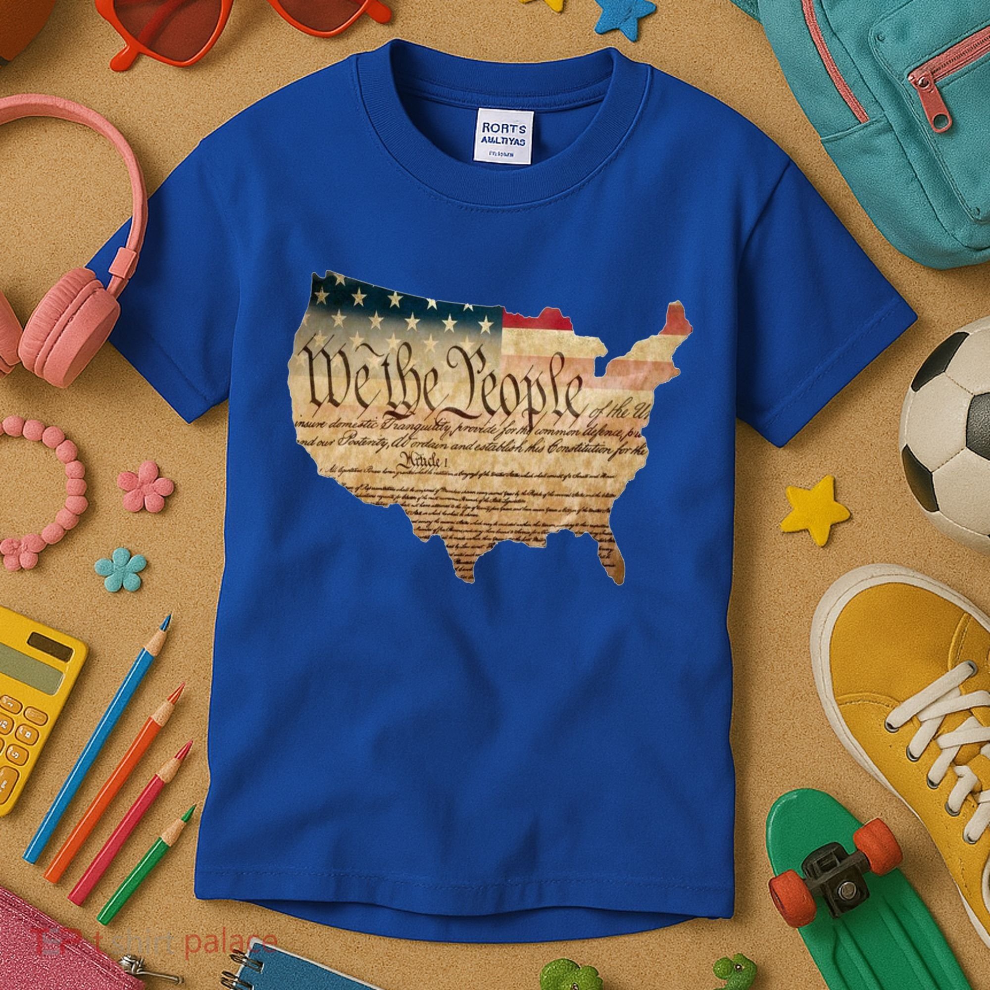 We The People Constitution Usa Flag 2nd Adt Gun Rights Gift Kids T-Shirt
