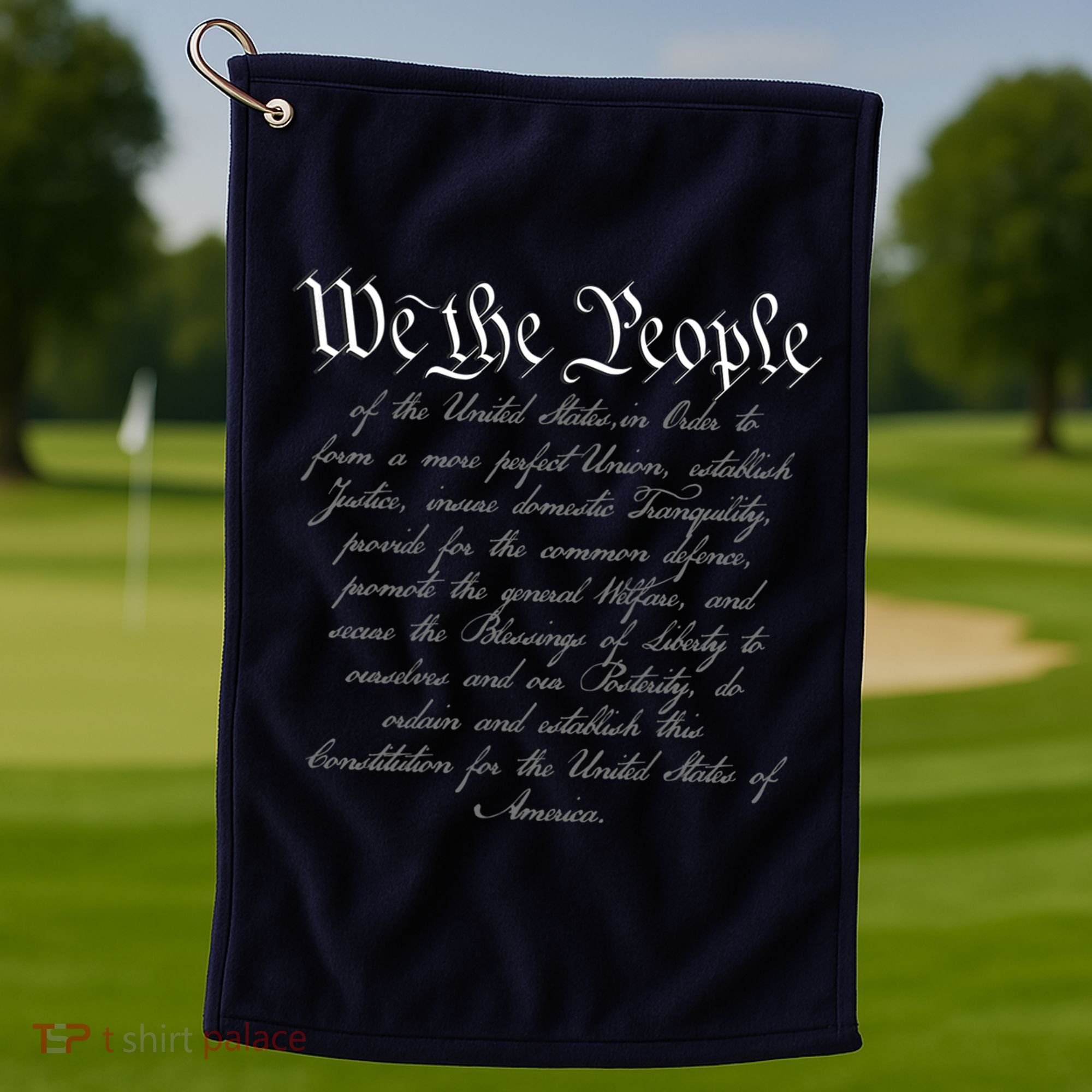 We The People US Constitution 4th Of July Patriotic Golf Towel