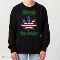 Weed The People Marijuana Usa Flag Funny Women's Sweatshirt thumb 0