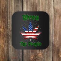 Weed The People Marijuana Usa Flag Funny Coaster thumb 0