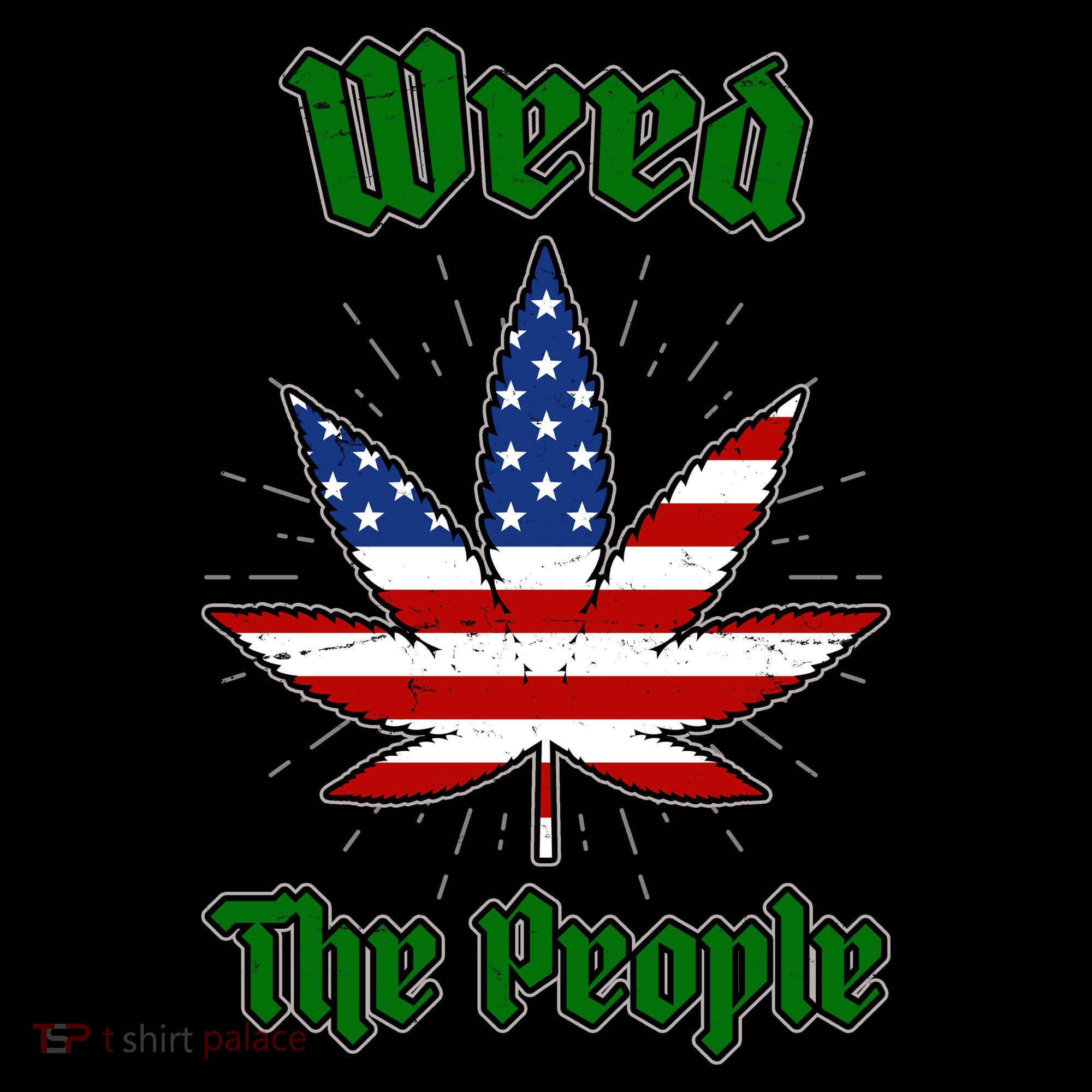 Weed The People Marijuana Usa Flag Funny Tall Sweatshirt