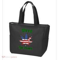 Weed The People Marijuana Usa Flag Funny Tote Bag thumb 3