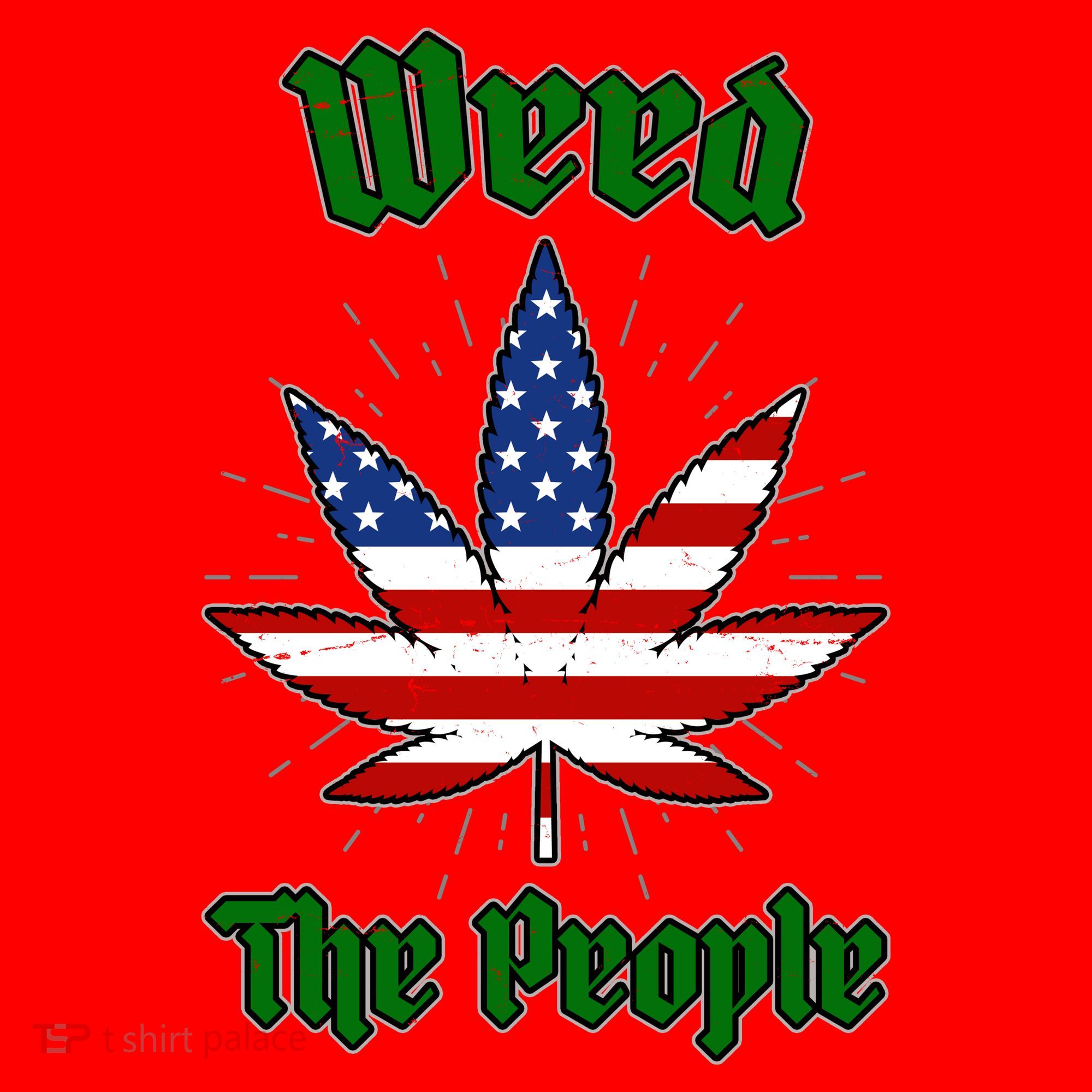 Weed The People Marijuana Usa Flag Funny Santa Hat