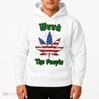 Weed The People Marijuana Usa Flag Funny Hoodie thumb 2