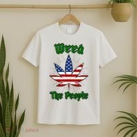Weed The People Marijuana Usa Flag Funny T-Shirt thumb 2