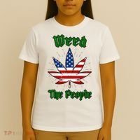Weed The People Marijuana Usa Flag Funny T-Shirt thumb 4